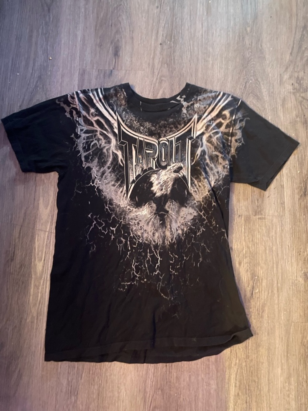 Tapout Black Graphic Mens T-Shirt with Eagle Design